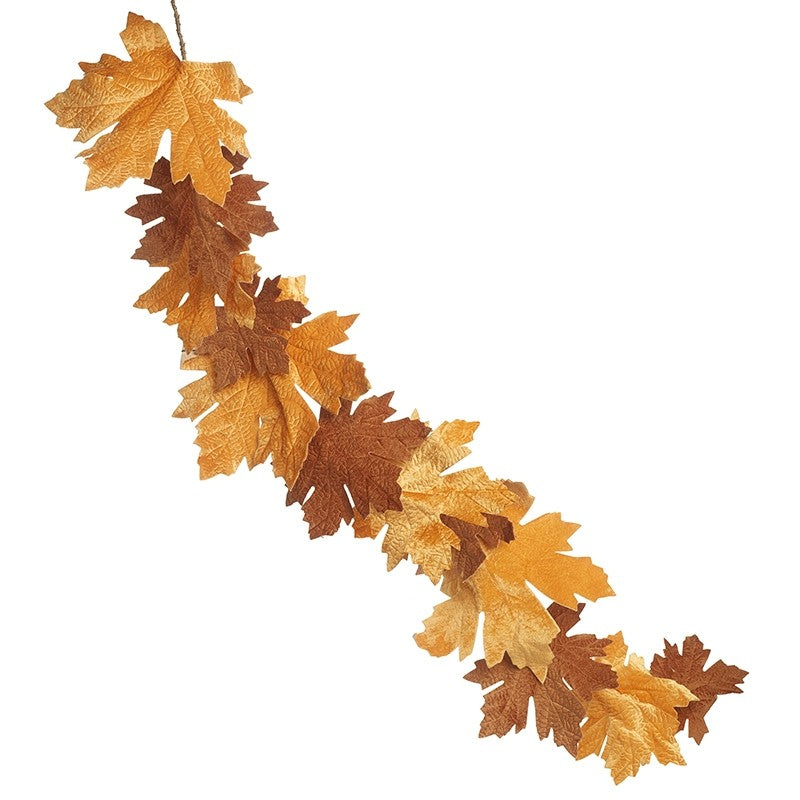 Velvet Russet Leaves Autumn Garland | KAA049