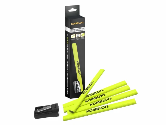 Komelon Carpenters Pencils & Sharpener Set | KOMTUB10