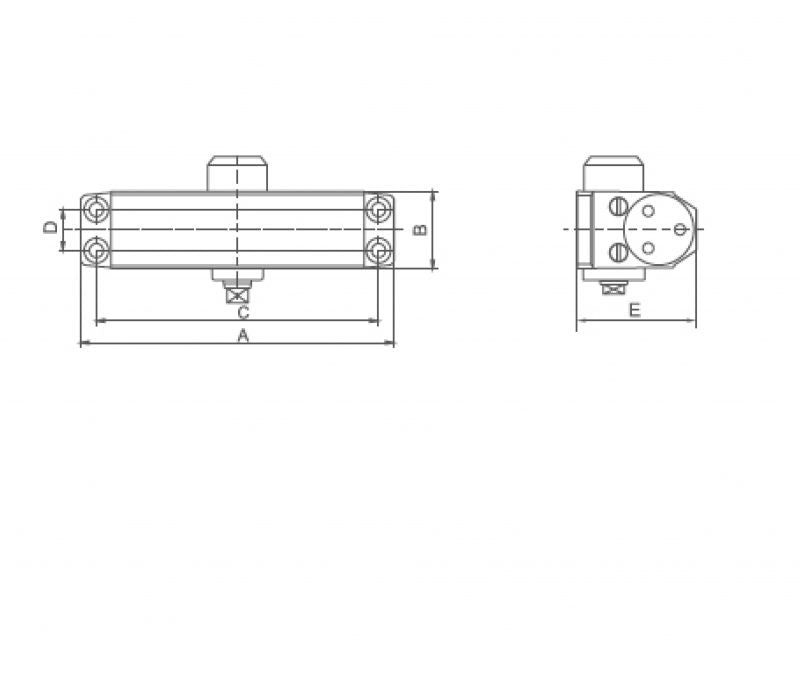 Deanta Door Closer with Cover - Satin Aluminium | LHH605