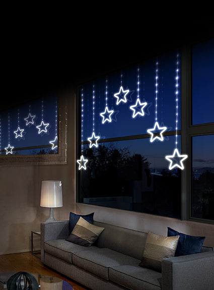 FlexiBrights Curtain Light with Neon White Star | LV261554W