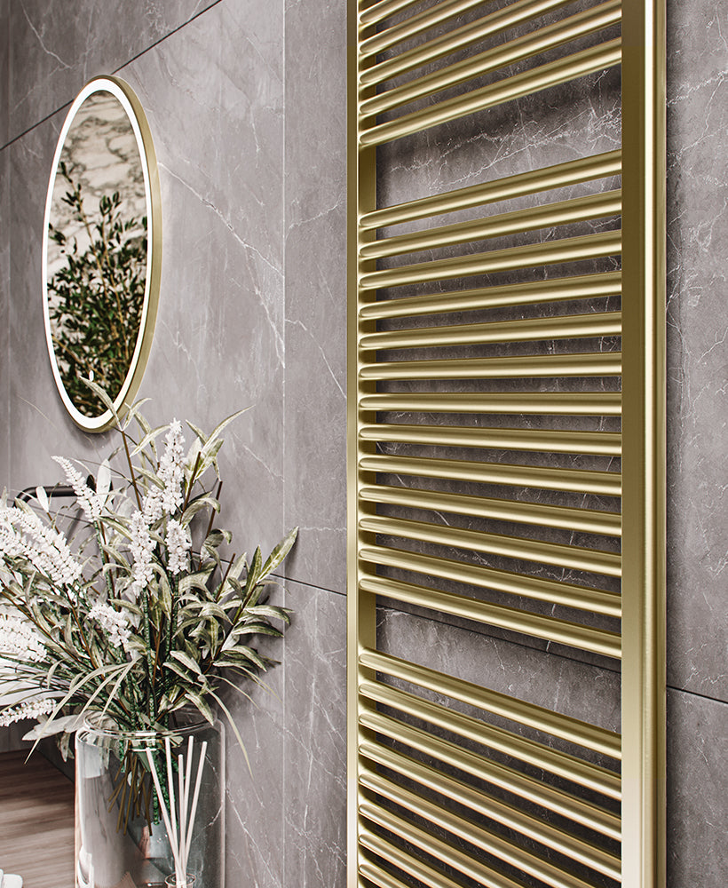 Luca Towel Radiator with Aromawell - -Brushed Brass
