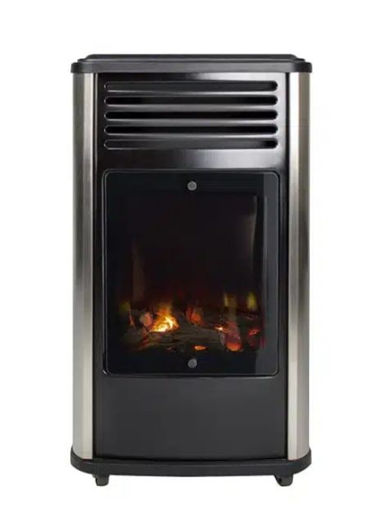 Manhattan 3.4kW Portable Gas Fire - Black/Silver | MANHIR-BK