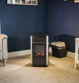 Manhattan 3.4kW Portable Gas Fire - Black/Silver | MANHIR-BK