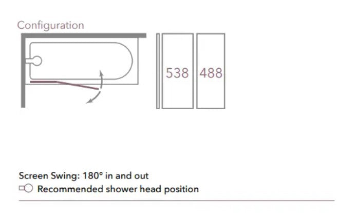 Merlyn MB13 2 Panel Folding Bath Screen