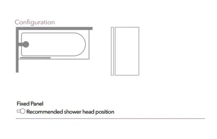 Merlyn MB14 Fixed Square Panel Bath Screen