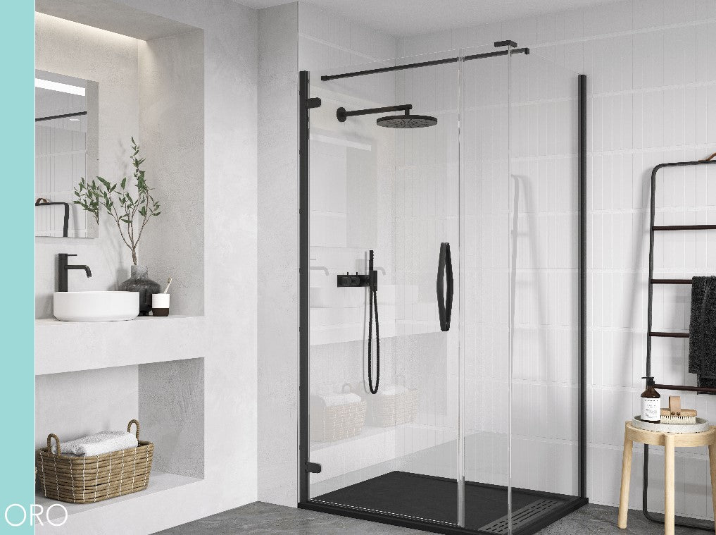 Flair Oro Hinge Door with Ultra Frameless Corner Side Panel