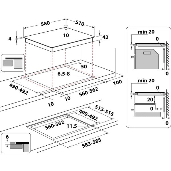 Indesit 60cm Ceramic Hob | RI 161C