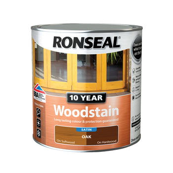 Ronseal 10 Year Woodstain Oak Satin 750ml | 38679