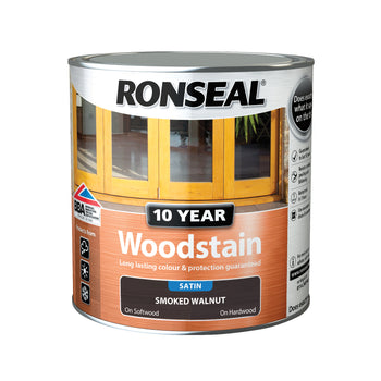 Ronseal 10 Year Woodstain Smoked Walnut Satin 750ml | 38678