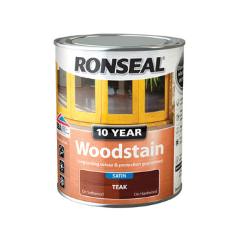 Ronseal 10 Year Woodstain Teak Satin 750ml | 38681