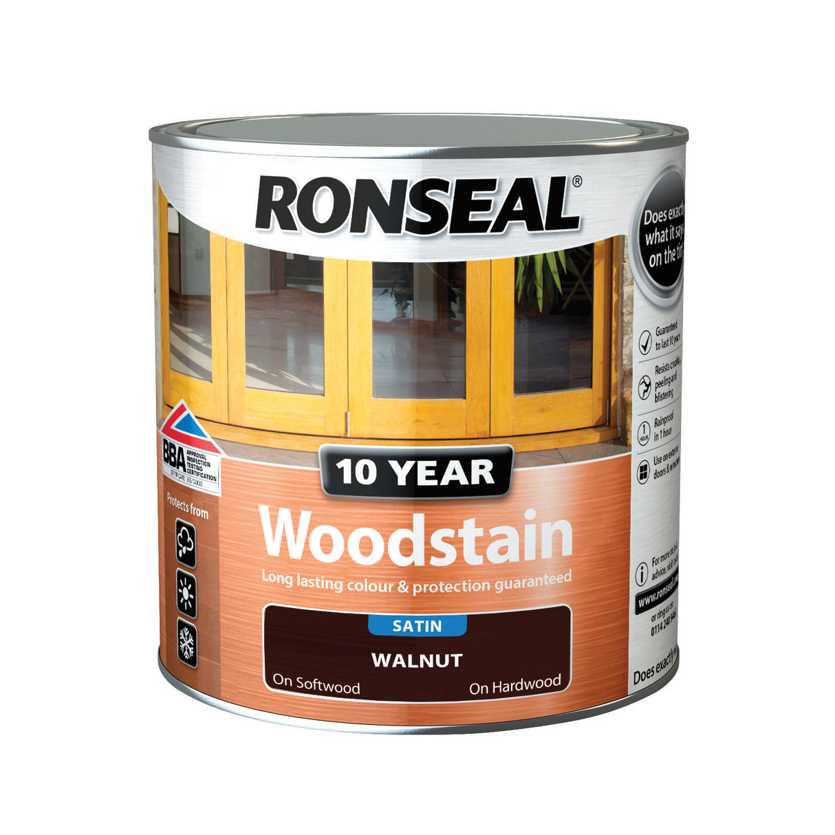 Ronseal 10 Year Woodstain Walnut Satin 250ml | 38671