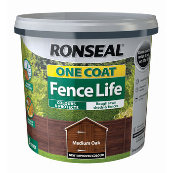 Ronseal One Coat Fence Life Medium Oak 5L | 38289