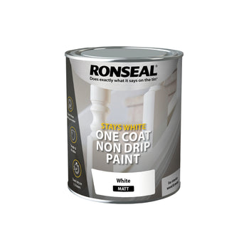 Ronseal Stays White One Coat Paint White Matt 750ml | 37520