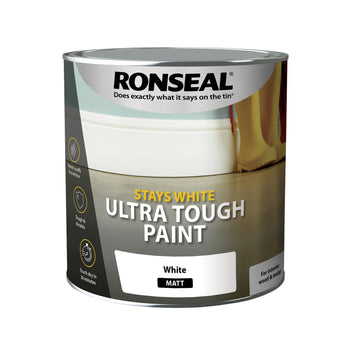 Ronseal Stays White Ultra Tough Paint White Matt 2.5L | 37527