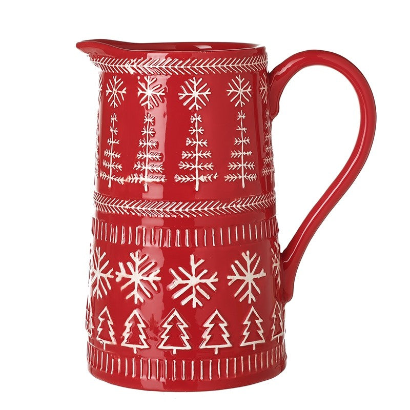 Heaven Sends Red Ceramic Snowflake Jug | SEK031