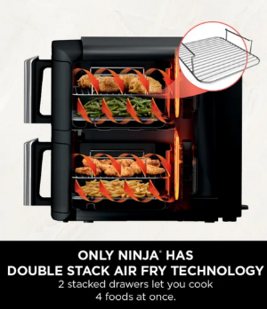 Ninja Double Stack 2-drawer Air Fryer 7.6L | SL300UK