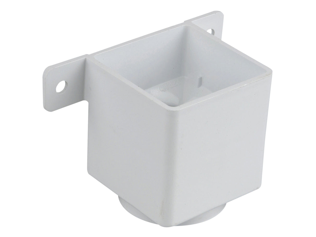 Wavin Squareline Pipe Connector And Bracket 61mm White | T8823W