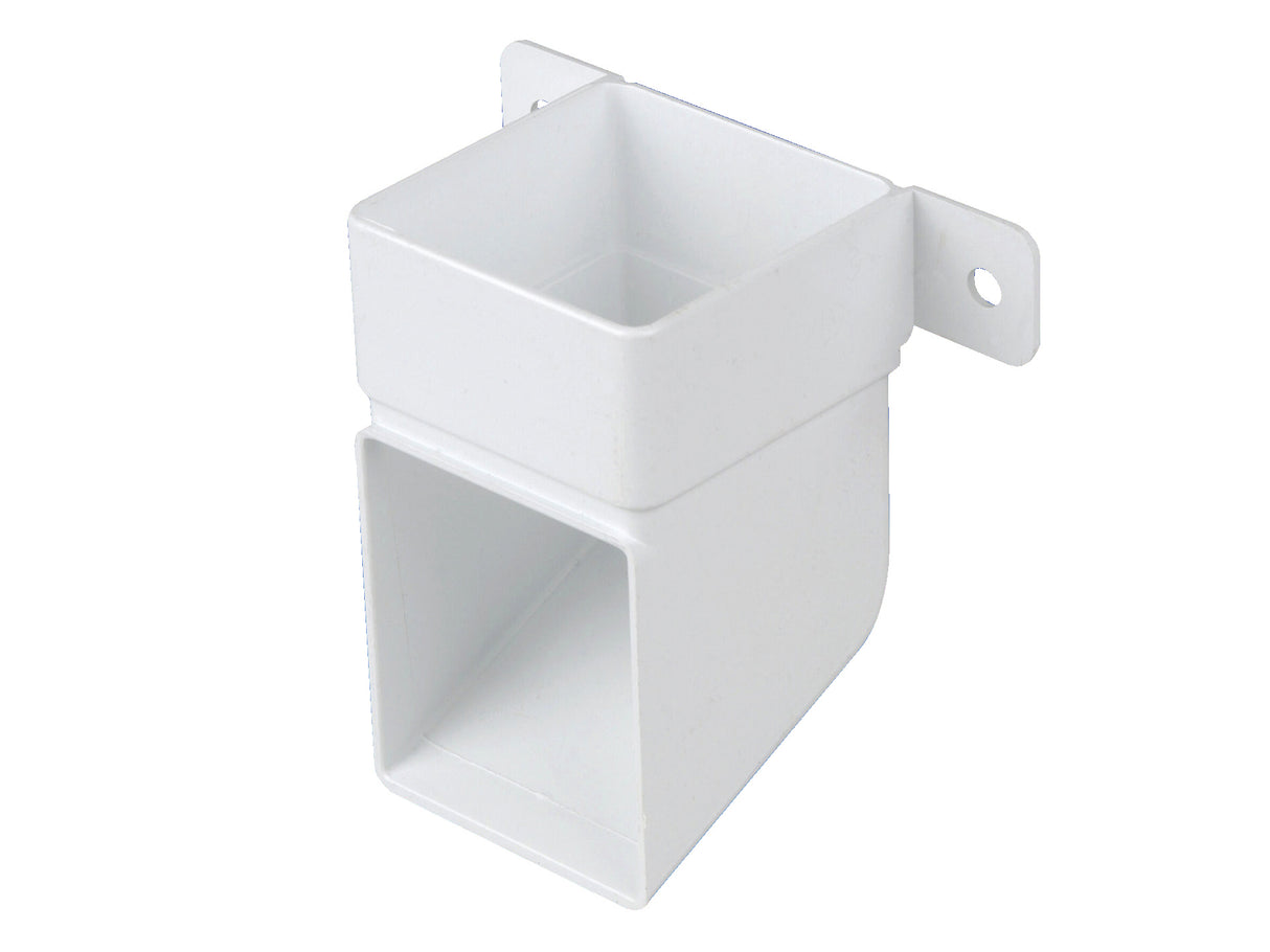 Wavin Squareline Pipe Shoe & Bracket 61mm White | T8832W