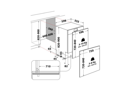 Whirlpool Integrated Dishwasher MaxiSpace Tub | W8IA115M3T