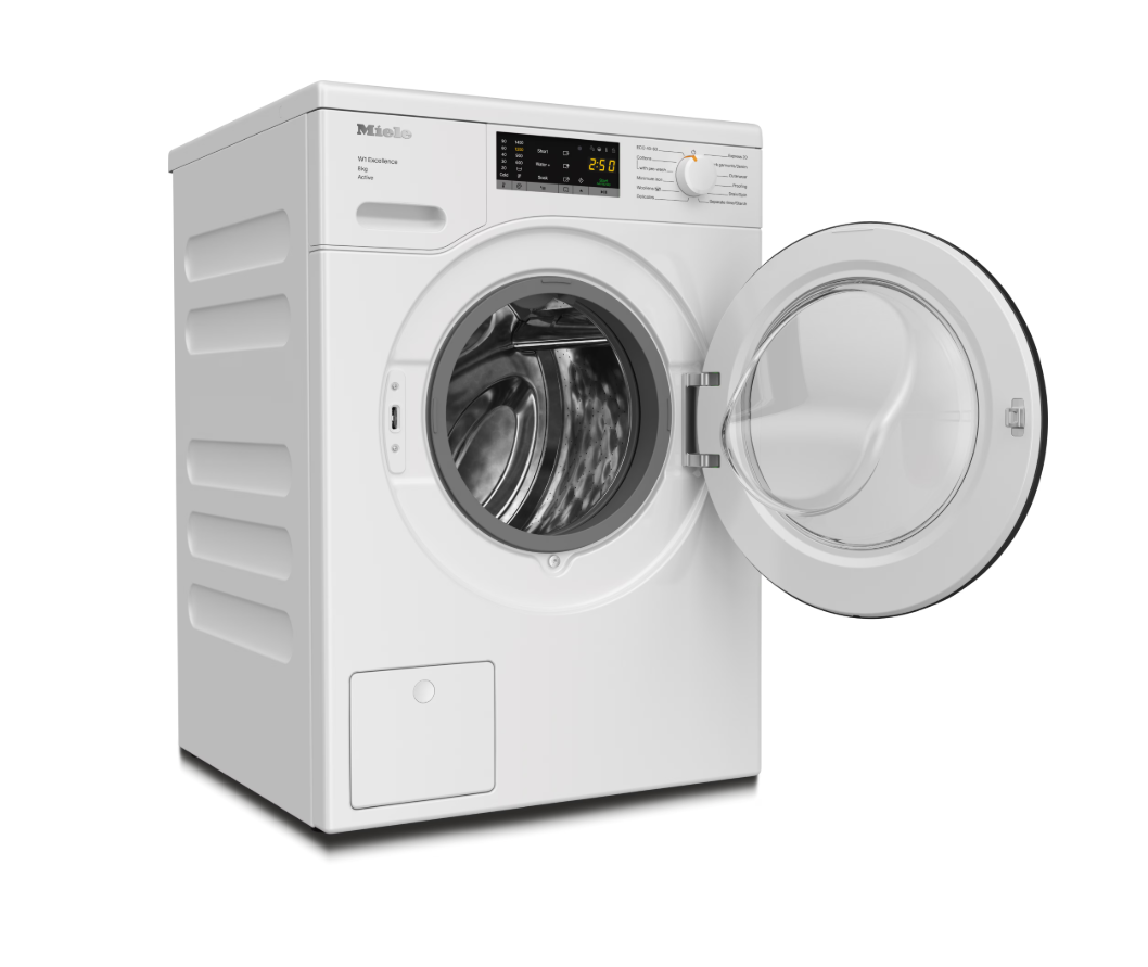 Miele 8kg 1400 Spin Freestanding Washing Machine - White with Graphite Door | WEA125WCS