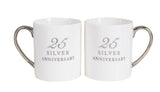 Amore Set of 2 Porcelain Mugs - 25th Anniversary | WG12225