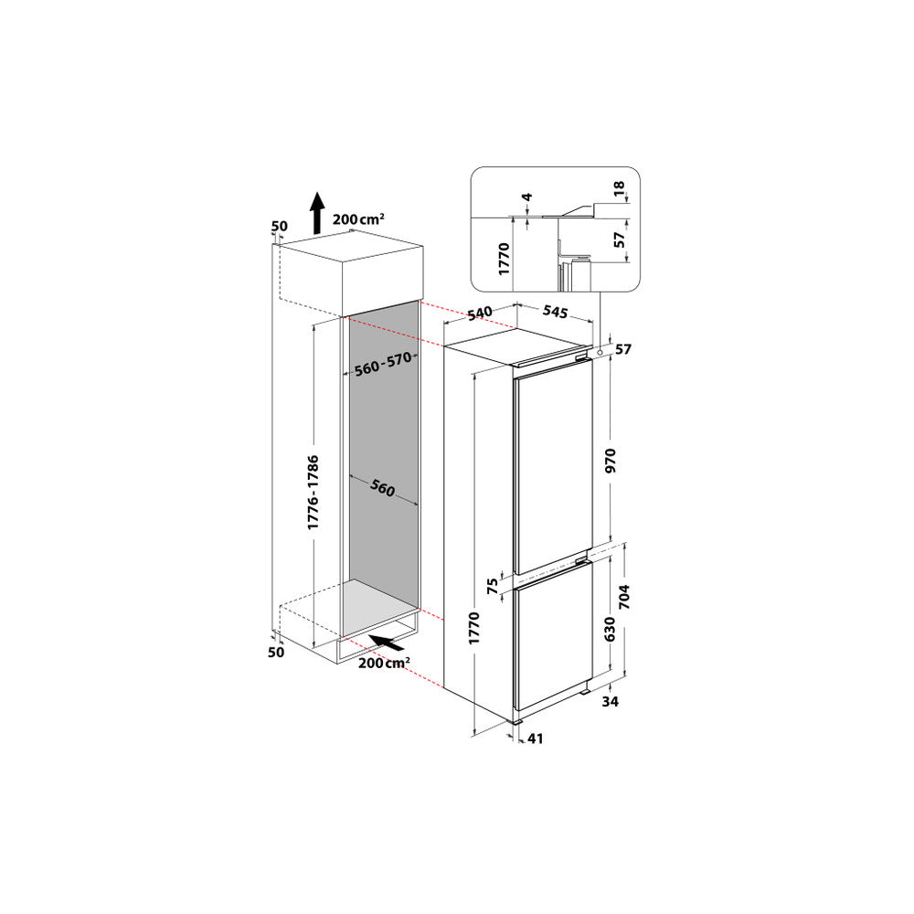 Whirlpool 6th Sense Integrated Fridge Freezer | WHC18D041A1