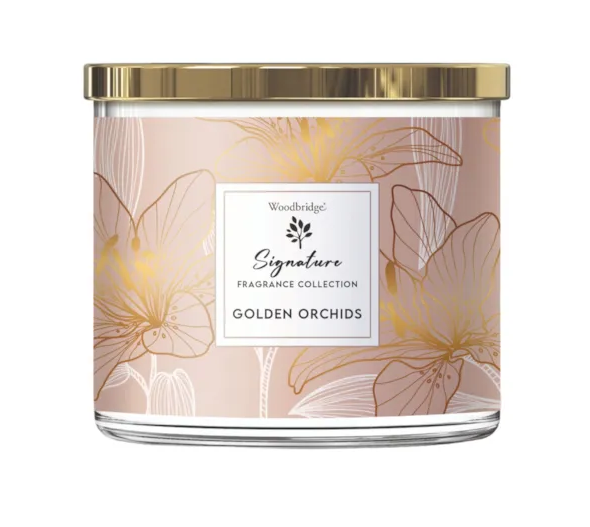 Woodbridge Golden Orchids Tumbler Jar Candle 410g | WTT011