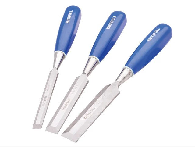 Faithfull 3 Piece Blue Chisel Set │ XMS25CHISEL3