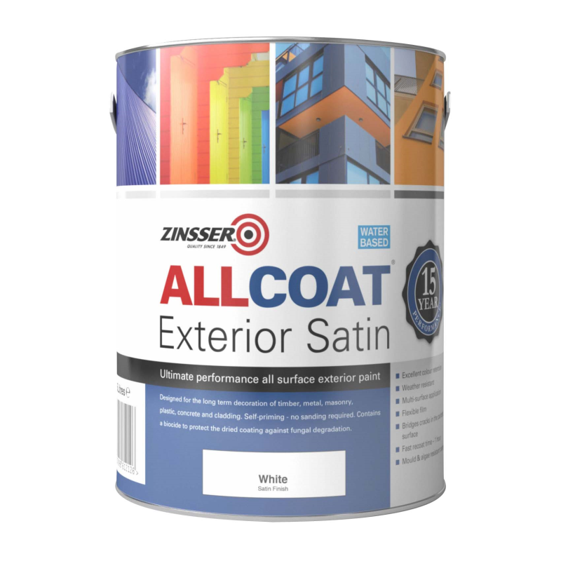 Zinsser AllCoat Exterior Water Based Satin 2.5L Black | ZN612164