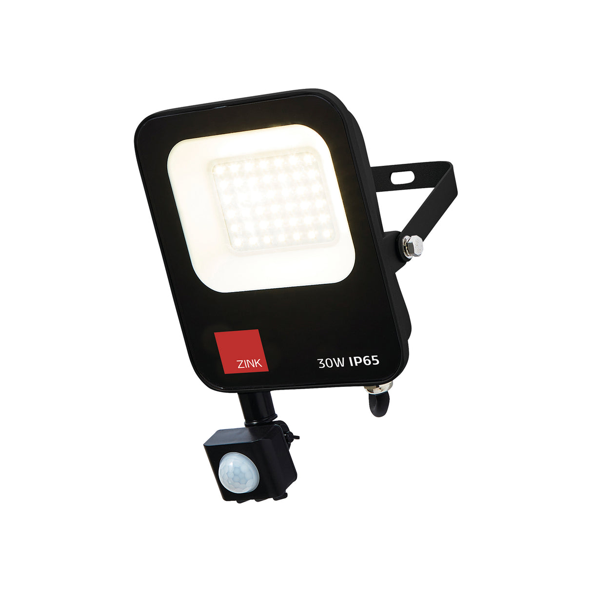 Clara 30w LED Flood w PIR inc Black | ZN-38694-BLK