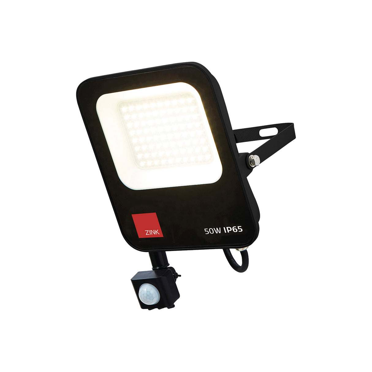Clara 50w LED Flood w PIR inc Black | ZN-38695-BLK