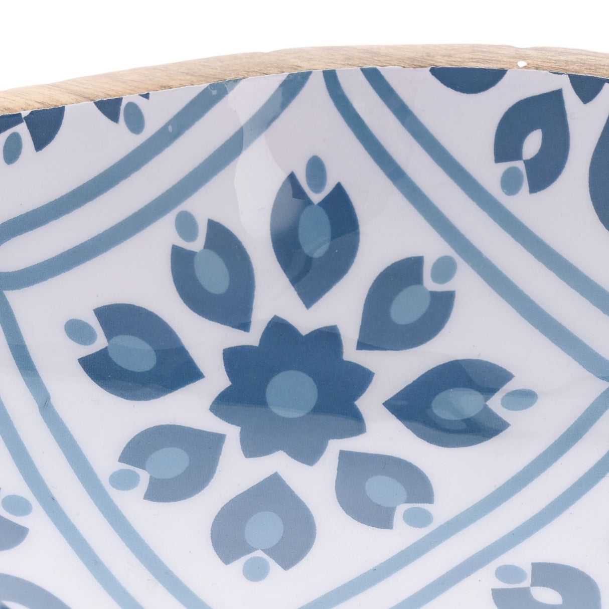 Country Living Mango Wood Bowl 19.5cms - Blue Flow | CL1379