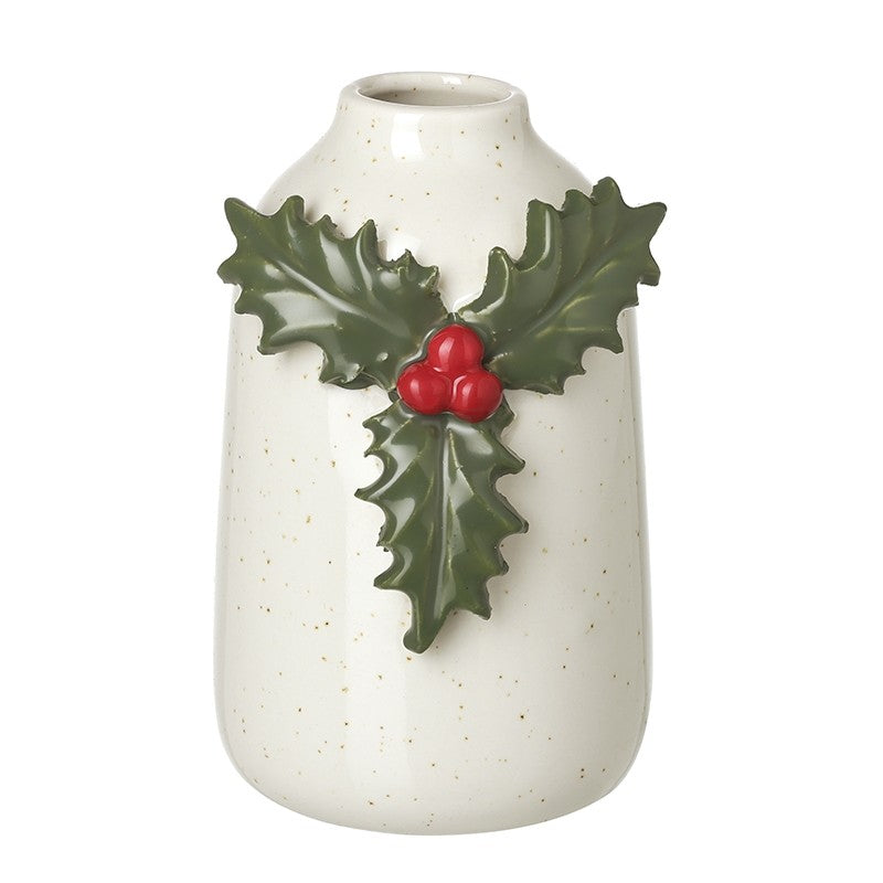 Heaven Sends White Jar With Holly Detail | ATC053
