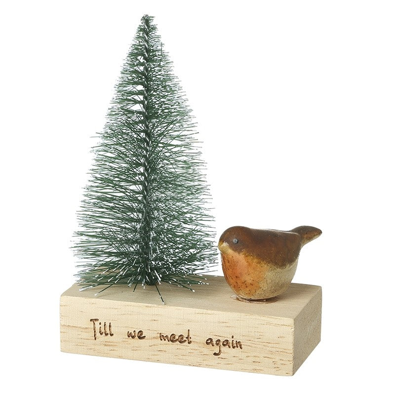 Heaven Sends Robin On Wooden Block Till We Meet Again | HSR066A