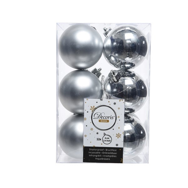 6cm Silver Shatterproof Baubles│021831