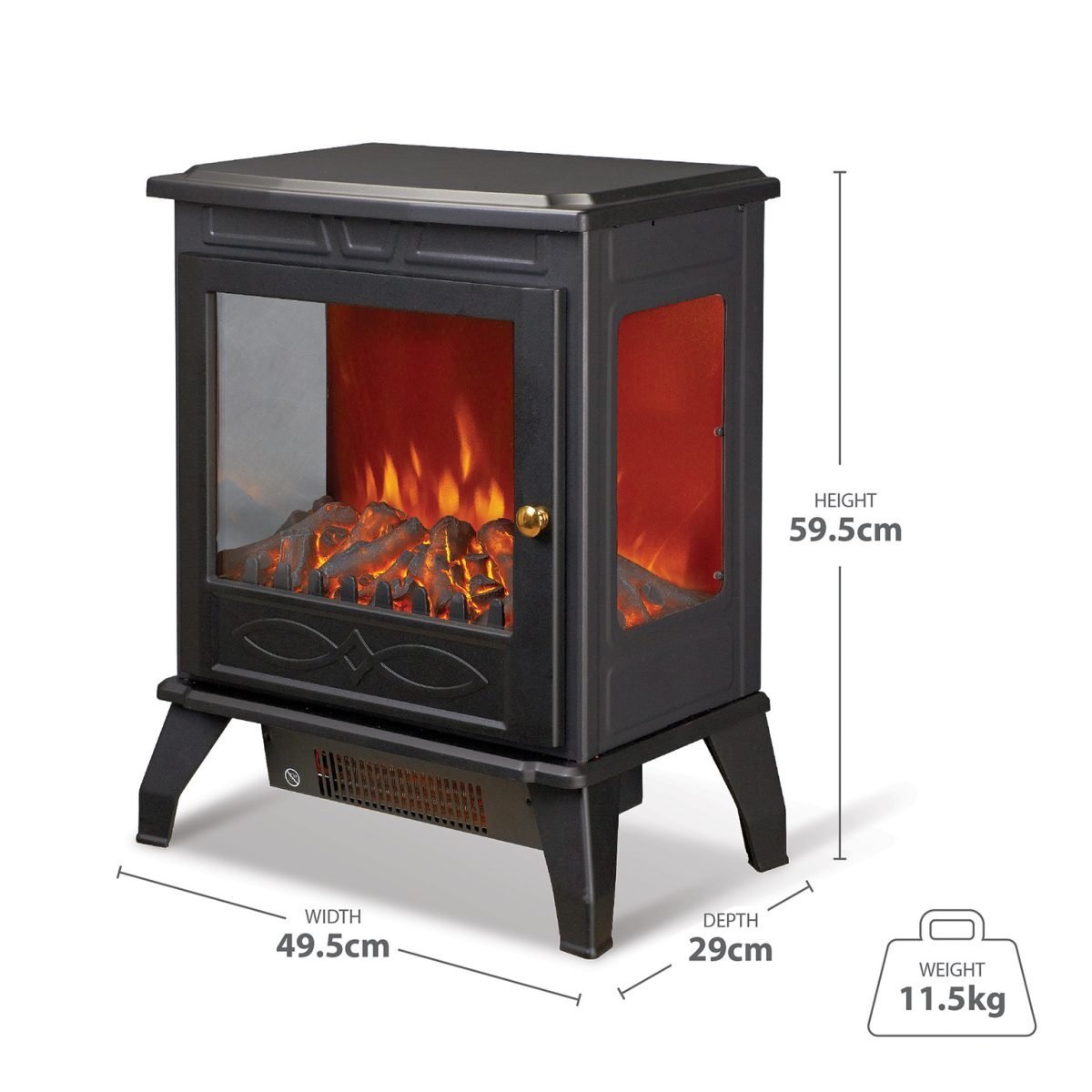 De Vielle Premium 3D Electric Stove 1850w-Black│DEF012686 – Ganly's