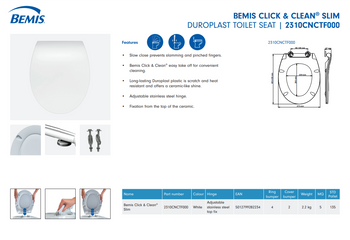 Bemis Click & Clean Slow Close Toilet Seat | EA25
