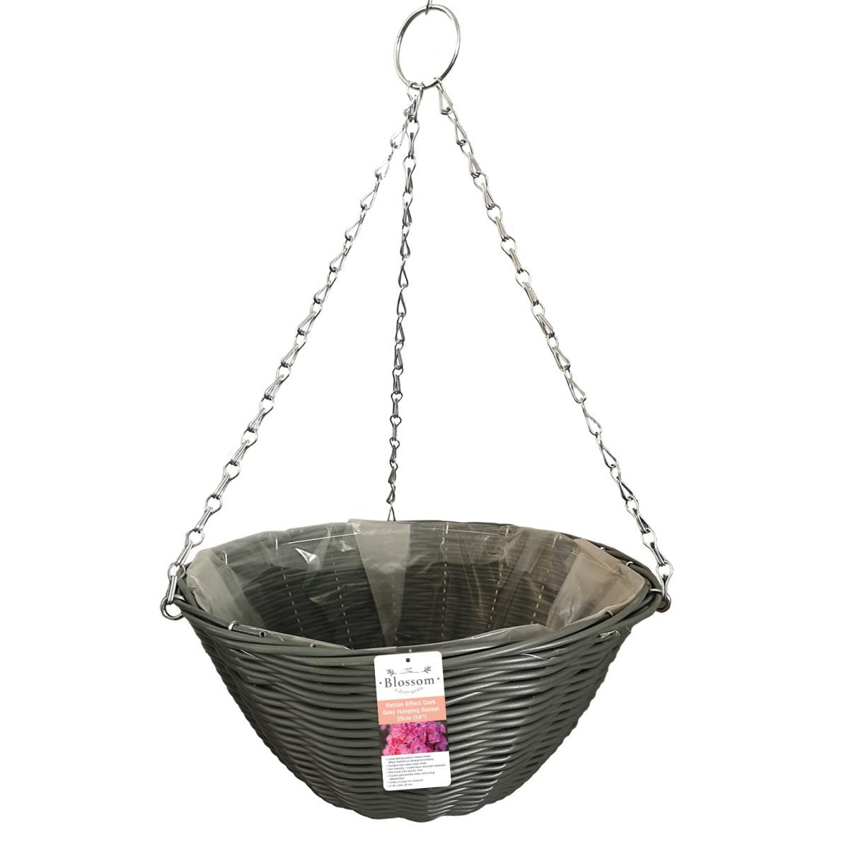 Blossom 14'' Rattan Effect Hanging Basket Ganly's