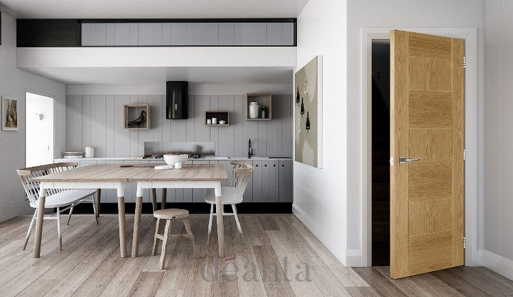 HP32 Contemporary Solid Oak Fire Door