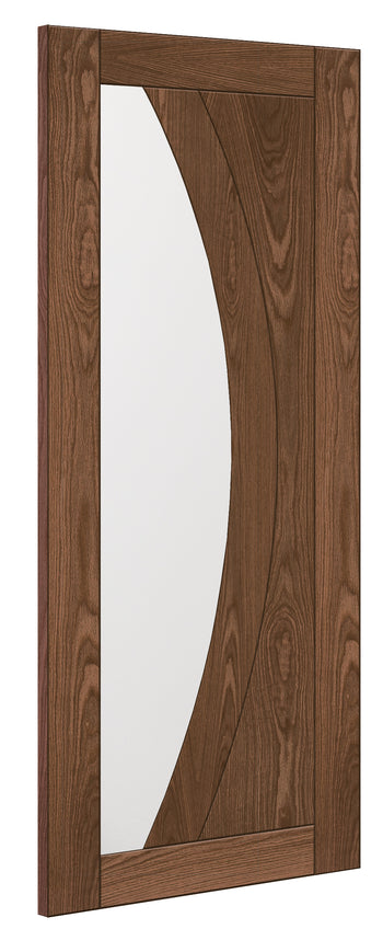 HP35GF Minimal & Modern Styled Glazed Walnut Door