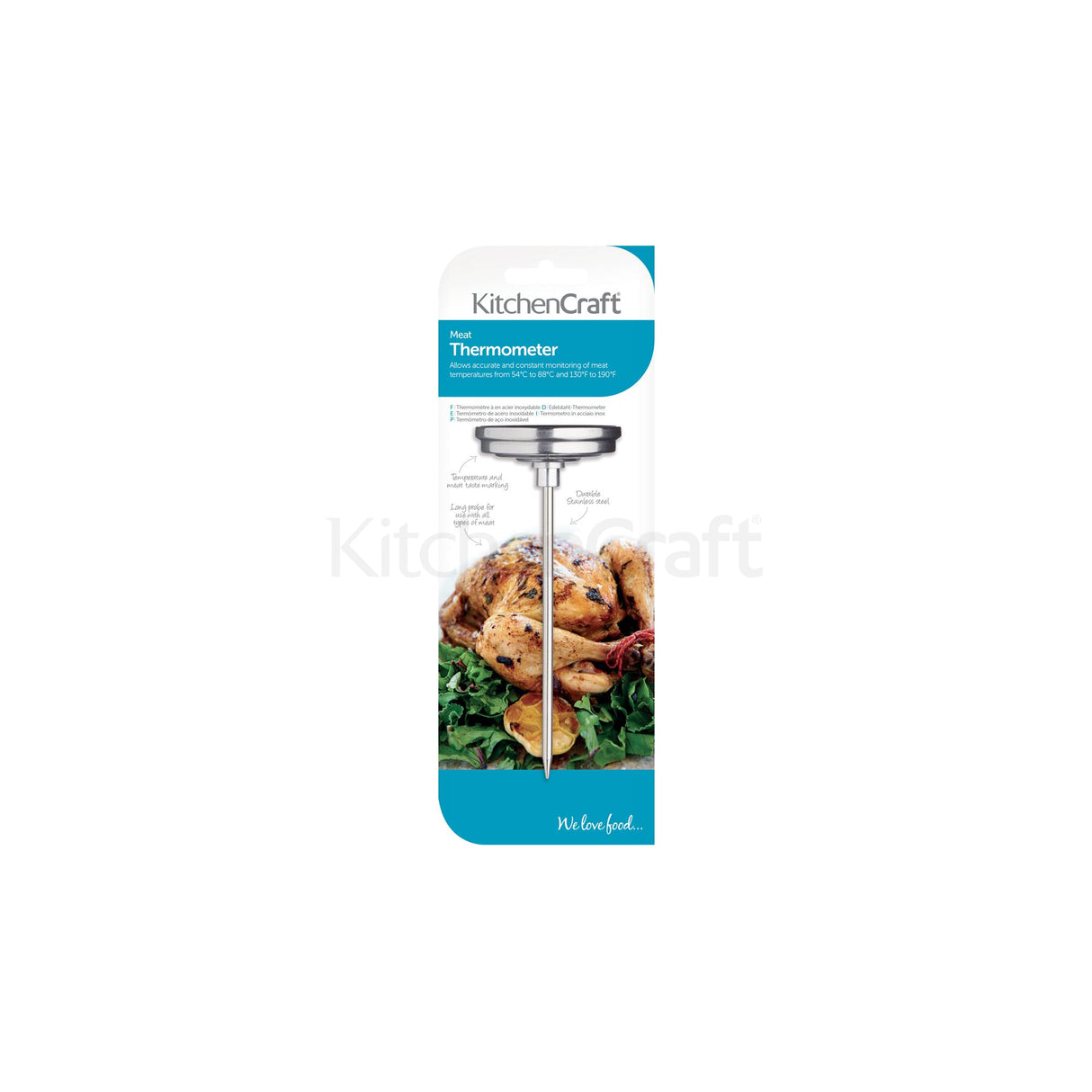KitchenCraft Stainless Steel Meat Thermometer│KCMEATTH