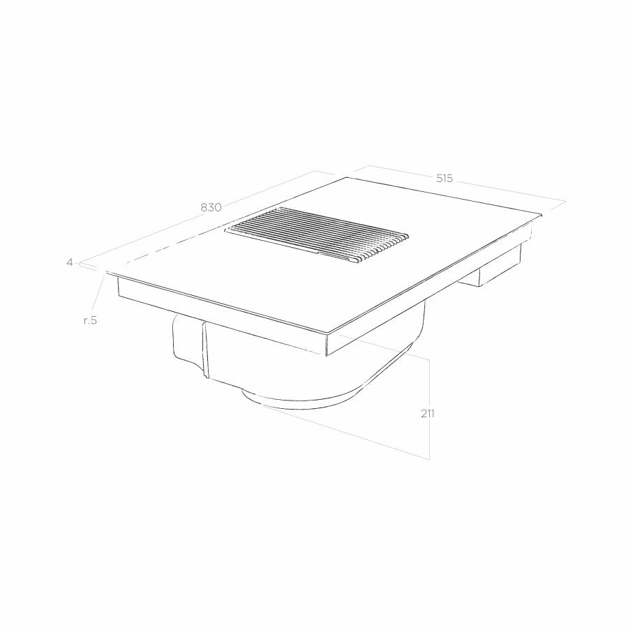 Nikolatesla Prime Induction Hob with Integrated Extraction │NIKOPRIMERECYCLEBL