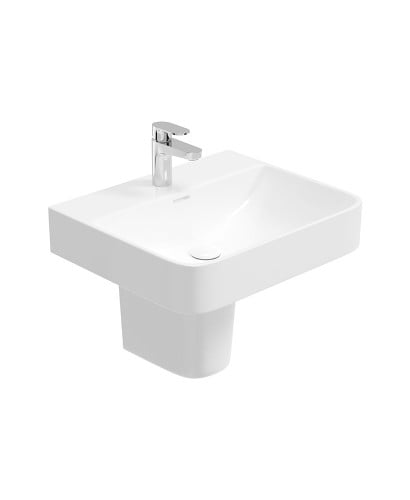 Horizon 55cm 1th Square Basin & Semi Pedestal | USW0331
