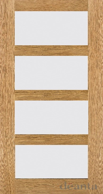 HP1GC Contemporary Clear Glazed Oak Door