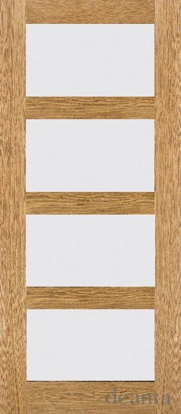 HP1GF Contemporary Frosted Glazed Oak Door