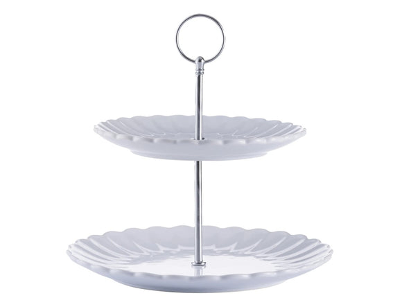 Price & Kensington Luxe 2 Tier Cake Stand White | 0056.816