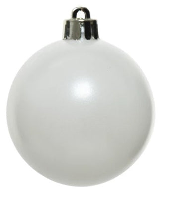 6cm Winter White Shatterproof Baubles  | 021844