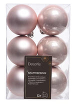 6cm Blush Pink Shatterproof Baubles | 021924