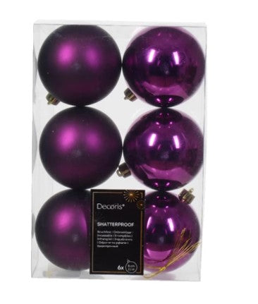 8cm Violet Shatterproof Baubles |  022135
