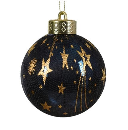 8cm Shatterproof Night Blue Moon & Star Bauble | 029468